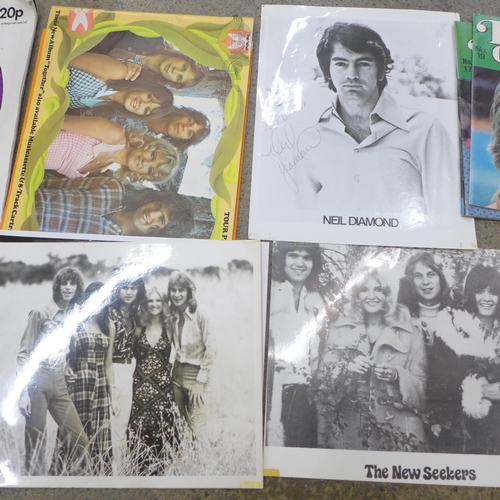 717 - Pop Music memorabillia, 1970s including programme, tickets including David Cassidy, Cliff Richard, D... 