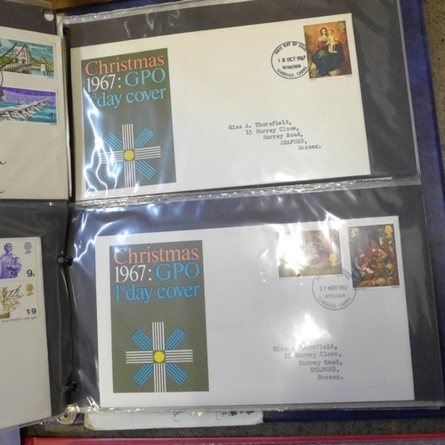 732 - Plush red special album of 'The Visit of Pope John Paul II' Limited Edition of 13  First Day Covers.... 