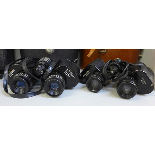 754 - Five pairs of binoculars, Luma 8x30, and four others