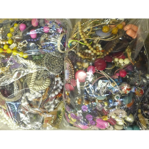 758 - Two bags of costume jewellery