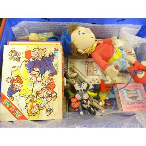 780 - Vintage toys including a Noddy soft toy and games, Turboplan 32 model plane, C of E The Penny-a-Week... 