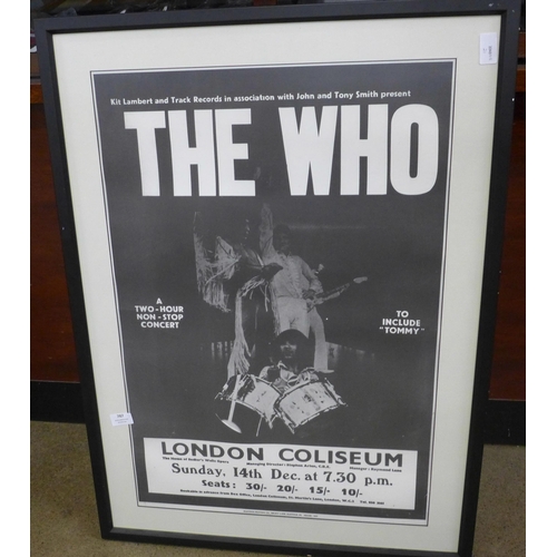 787 - The Who concert poster, framed