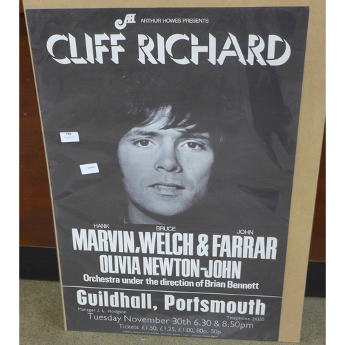 788 - A Cliff Richard, Olivia Newton John, 1971 tour poster