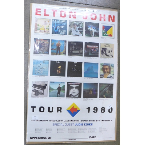 789 - An Elton John 1980 original tour poster