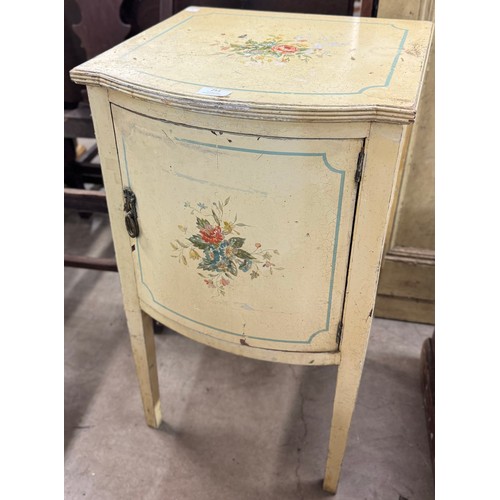 254 - A French style white painted table de nuit