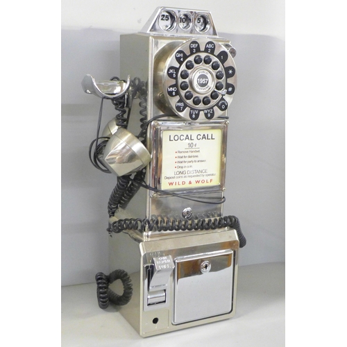 802 - A push button dial wall telephone