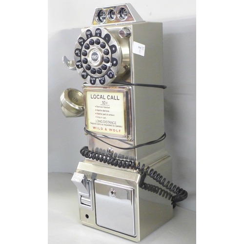 802 - A push button dial wall telephone