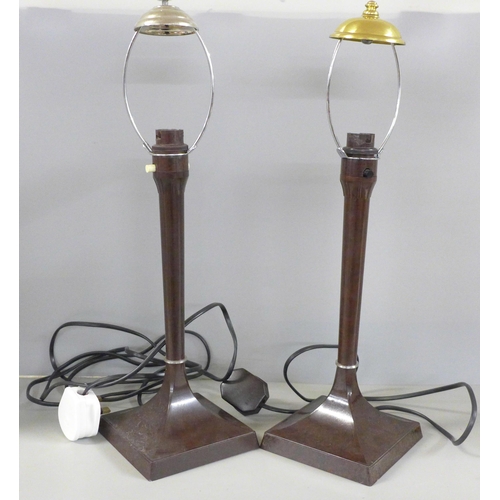 803 - A pair of early 20th Century Bakelite lamp bases