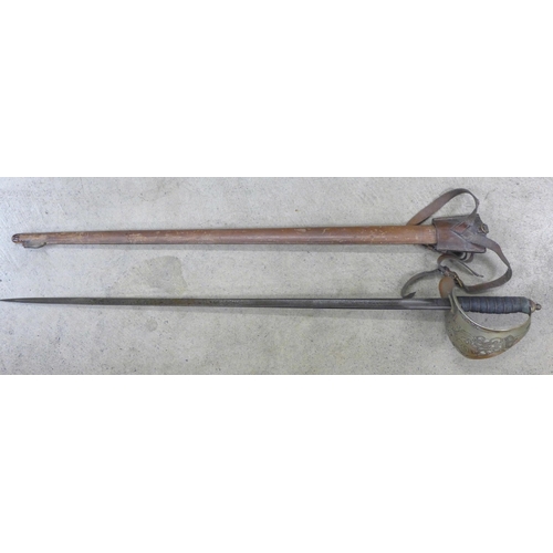 816 - A George V 1897 pattern Cavalry sword and scabbard **PLEASE NOTE THIS LOT IS NOT ELIGIBLE FOR IN-HOU... 