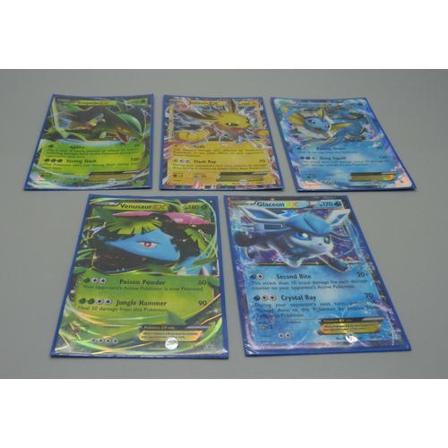 823 - Five vintage holographic Ex Pokemon cards