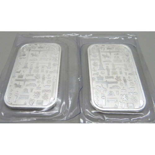 860 - Two 1oz 999 fine silver bars - JBR