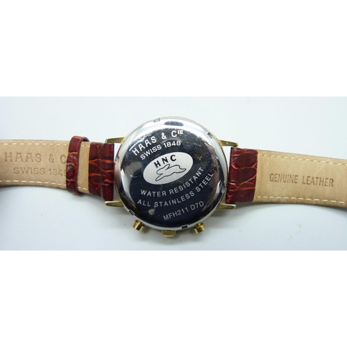 880 - A Haas & Cie Swiss Wristwatch, 40mm including crown