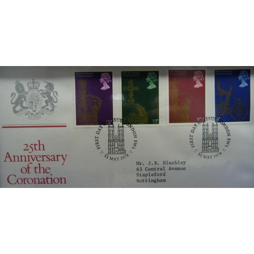 885 - Two Danbury Mint Commemorative stamp silver proof ingots - The 25th Anniversary of The Coronation, a... 