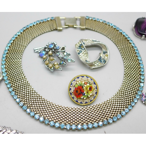 892 - A collection of paste set costume jewellery