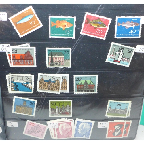 911 - A file of mint German stamps, ex-dealer stock 3rd Reich onwards, catalogues £1,000+