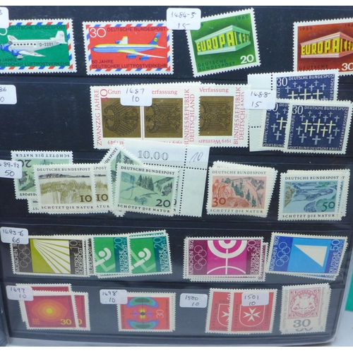 911 - A file of mint German stamps, ex-dealer stock 3rd Reich onwards, catalogues £1,000+