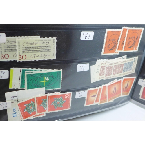 911 - A file of mint German stamps, ex-dealer stock 3rd Reich onwards, catalogues £1,000+