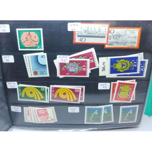 911 - A file of mint German stamps, ex-dealer stock 3rd Reich onwards, catalogues £1,000+