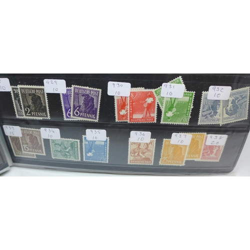 911 - A file of mint German stamps, ex-dealer stock 3rd Reich onwards, catalogues £1,000+