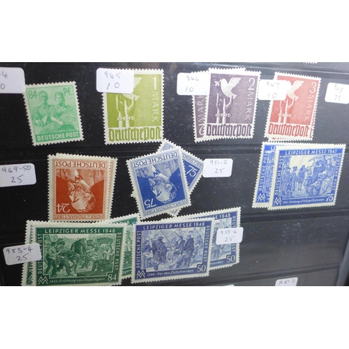 911 - A file of mint German stamps, ex-dealer stock 3rd Reich onwards, catalogues £1,000+