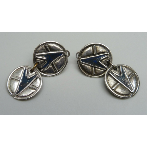 966 - A pair of French designer earrings by Phillipe Audibert Paris, 5cm