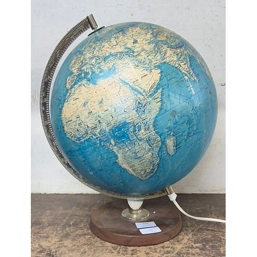 376 - An illuminating terrestrial globe on stand