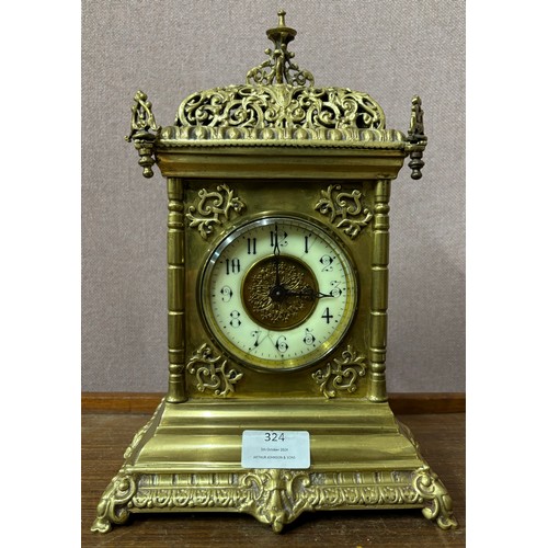 324 - An early 20th Century French gilt metal mantle clock