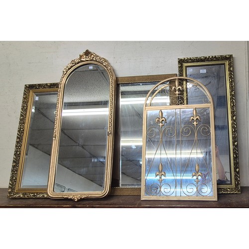 377 - Five gilt framed mirrors