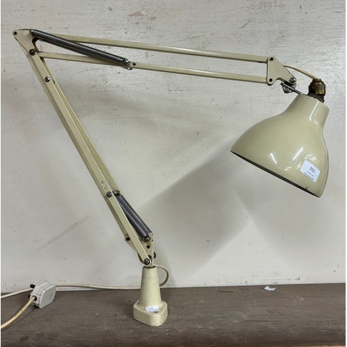 332 - An industrial enamelled machinists anglepoise lamp