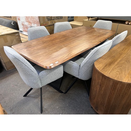 3114 - Lucio 200cm dining table and six grey chairs *This lot is subject to Vat