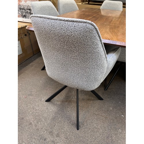 3114 - Lucio 200cm dining table and six grey chairs *This lot is subject to Vat