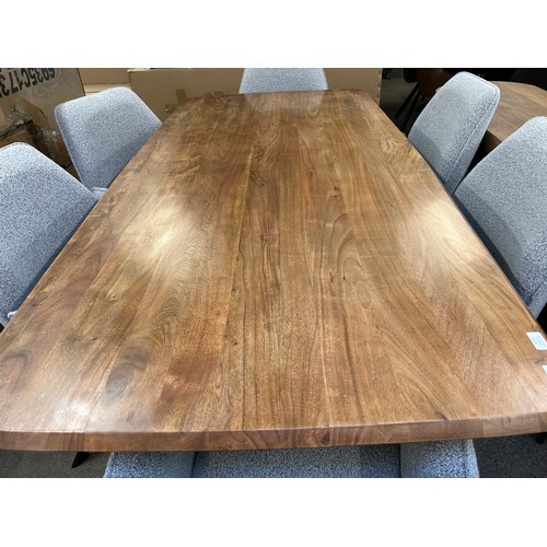 3114 - Lucio 200cm dining table and six grey chairs *This lot is subject to Vat