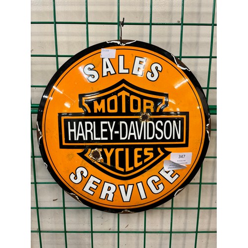 347 - A Harley-Davidson enamelled metal advertising sign