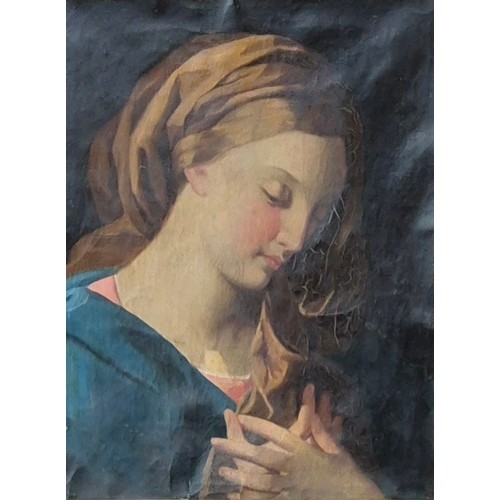 386 - Italian School (19th Century), portrait of the Virgin Mary, oil on canvas, framed