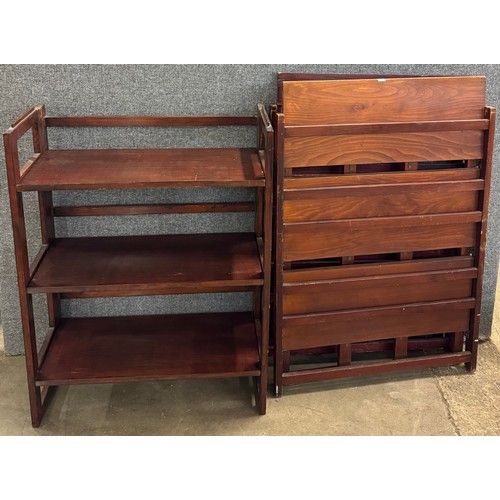 274 - Three beech folding bookcases