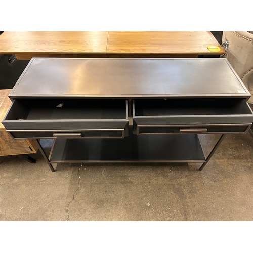 3034 - An industrial style two drawer console table