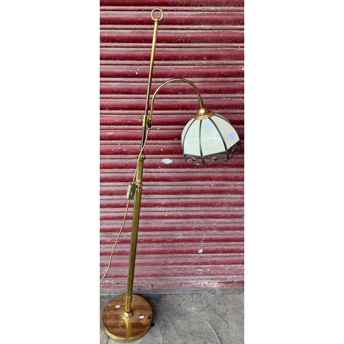 236 - A gilt brass standard lamp