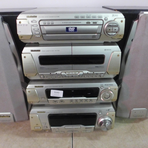 5143 - A quantity of Technics stereo equipment including an SL-DVZ80 DVD/video CD/CD changer, an RS-DV280 s... 