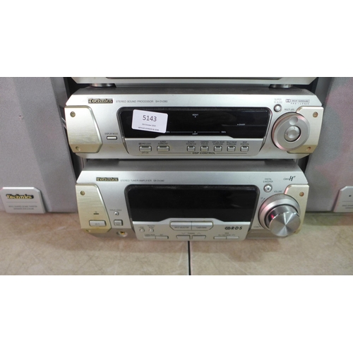 5143 - A quantity of Technics stereo equipment including an SL-DVZ80 DVD/video CD/CD changer, an RS-DV280 s... 