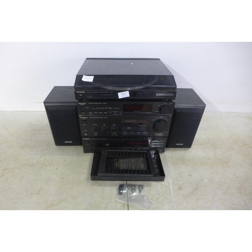 5153 - A quantity of Technics stereo equipment including an SL-J110R DC Servo automatic turntable system, a... 