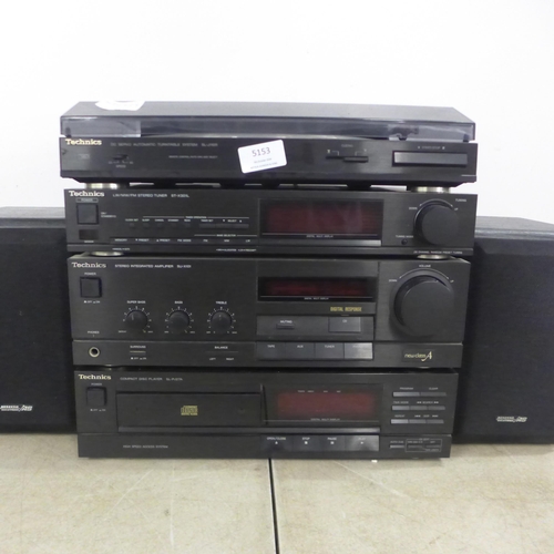 5153 - A quantity of Technics stereo equipment including an SL-J110R DC Servo automatic turntable system, a... 