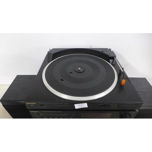 5153 - A quantity of Technics stereo equipment including an SL-J110R DC Servo automatic turntable system, a... 