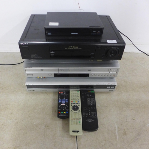 5164 - A quantity of stereo and video equipment including a Sony SLV-E820 video cassette recorder, a Sony S... 