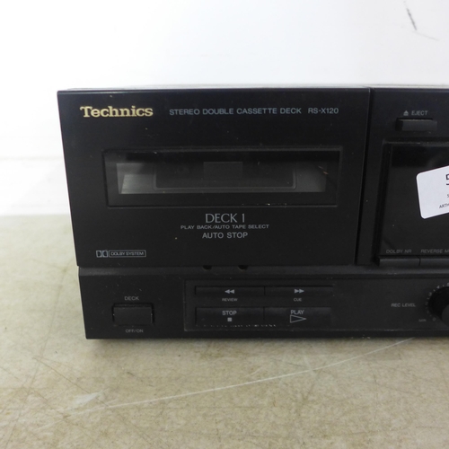 5166 - A Technics RS-X120 stereo double cassette deck