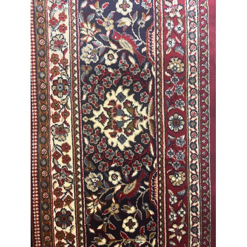 3052 - Rich red ground full pile cashmere carpet traditional floral medallion design 135 x 330