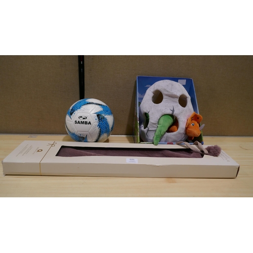 6191 - Long Hot Water Bottle, Dino Crew Dog Toy and a Samba Football (size 4) (335-270,274/914) *This lot i... 