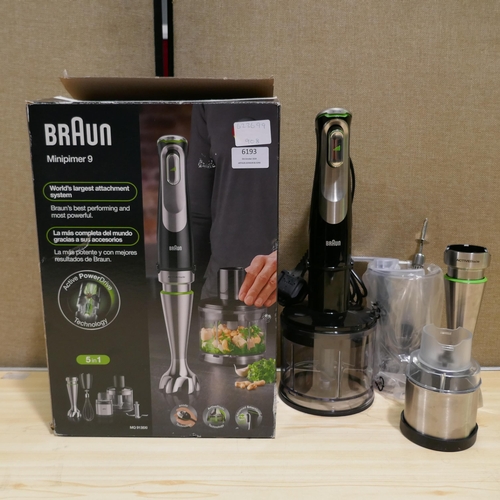 6193 - Braun MultiQuick 9 Hand Blender with box (Model no: Mq9138Xi)  (335-75/908) *This lot is subject to ... 