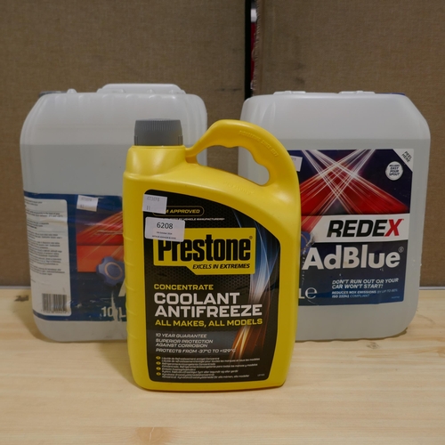 6208 - prestone Antifreeze/Coolant and 2 x Redex Adblue Bottles (336-11,16,17) *This lot is subject to Vat