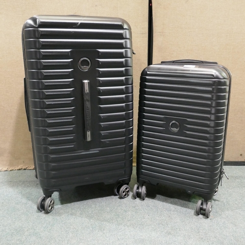 6211 - Delsey Paris black 2 piece hard shell suitcases (336-203) *This lot is subject to Vat