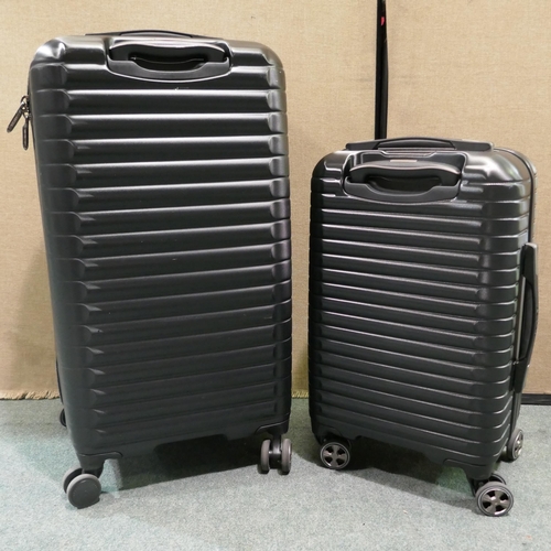 6211 - Delsey Paris black 2 piece hard shell suitcases (336-203) *This lot is subject to Vat